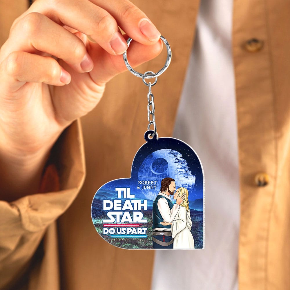 Personalized Couples Keychain - 'Til Death Star Do Us Part Keychains PopCulturePrints