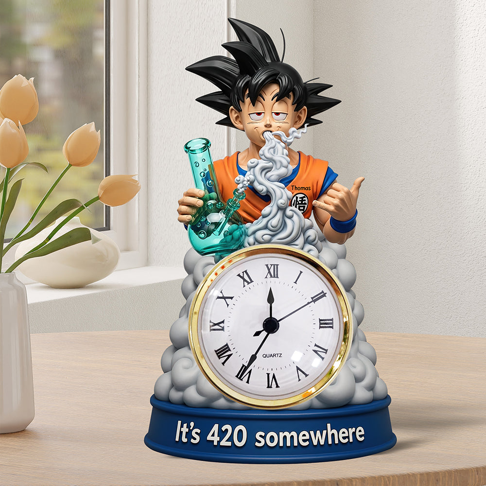 It's 420 Somewhere - Personalized Anime Desk Clock for Weed Lovers Clock Plaques PopCulturePrints
