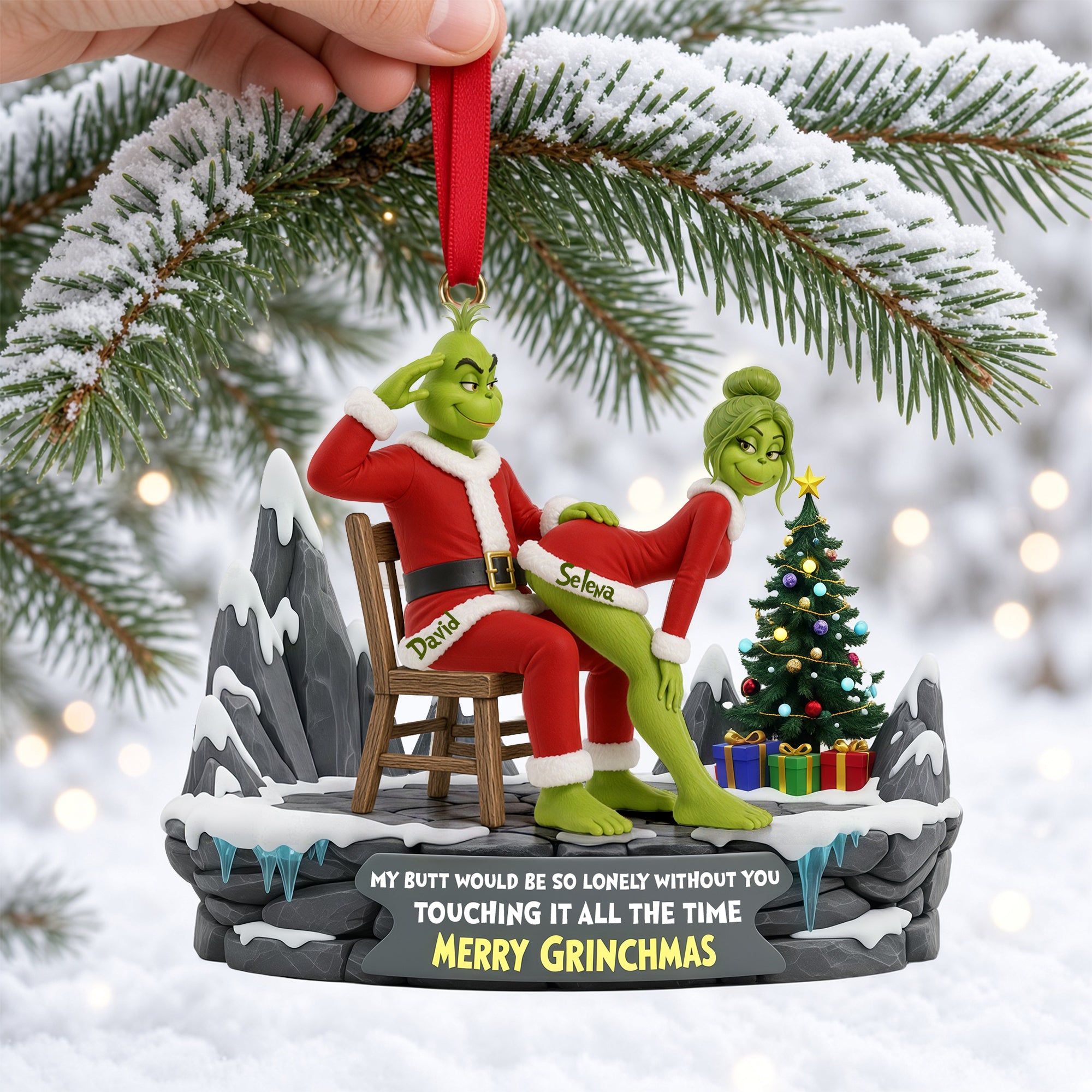‘Together is a Wonderful Place to Be’ - Personalized Grinchmas Ornament - Custom Christmas Gift for Couples Ornament PopCulturePrints