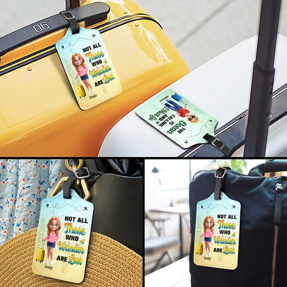 Just A Girl Who Loves Traveling 3D Effect - Personalized Luggage Tag Luggage Tag PopCulturePrints