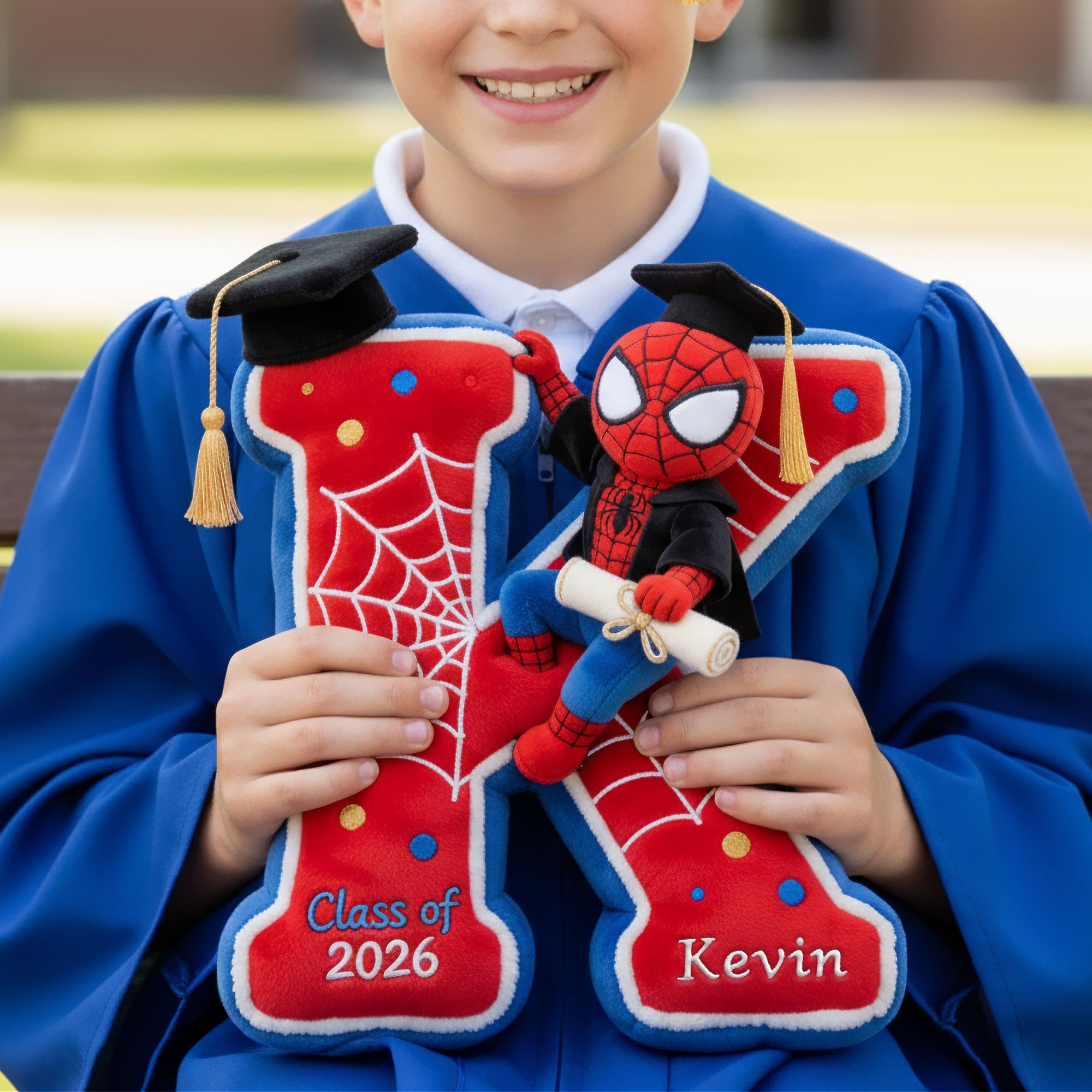 Celebrate Graduation with a Personal Touch - Spiderman Graduation Kid Pillow Pillow PopCulturePrints