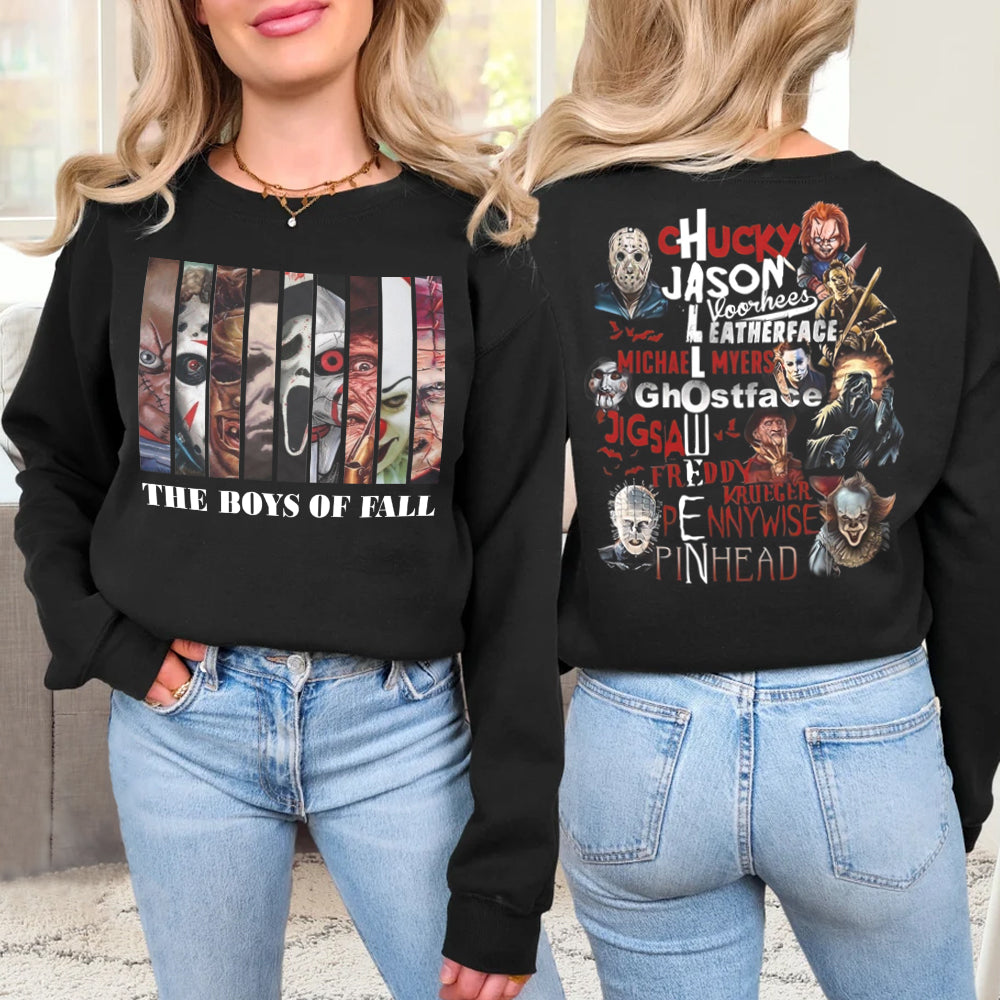 The Boys of Fall Halloween Horror Movie Characters T-Shirt