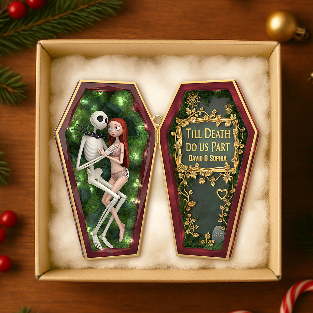 “Till Death Do Us Part” - Personalized Spooky Couples Christmas Ornament - Unique Gift for Couples, Halloween Lovers Ornament PopCulturePrints