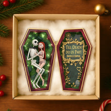 Load image into Gallery viewer, “Till Death Do Us Part” - Personalized Spooky Couples Christmas Ornament - Unique Gift for Couples, Halloween Lovers Ornament PopCulturePrints

