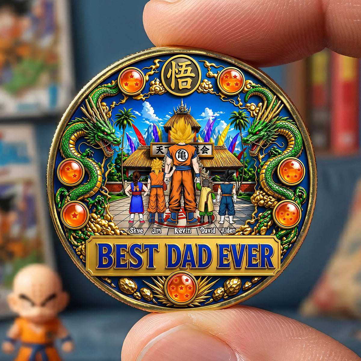 Best Dad Ever - Personalized Metal Coin for Dads & Grandpas Coin PopCulturePrints