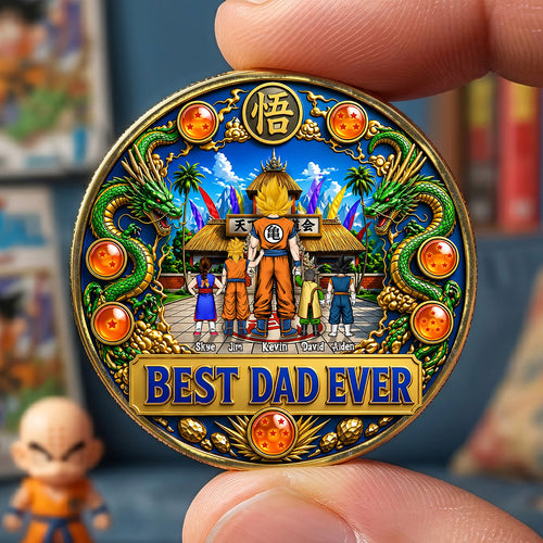 Best Dad Ever - Personalized Metal Coin for Dads & Grandpas Coin PopCulturePrints