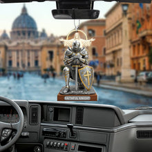 Load image into Gallery viewer, “Faithful Knight: A Symbol of Strength and Faith” – Personalized Christian Car Ornament, Perfect Gift for Christmas Ornament PopCulturePrints
