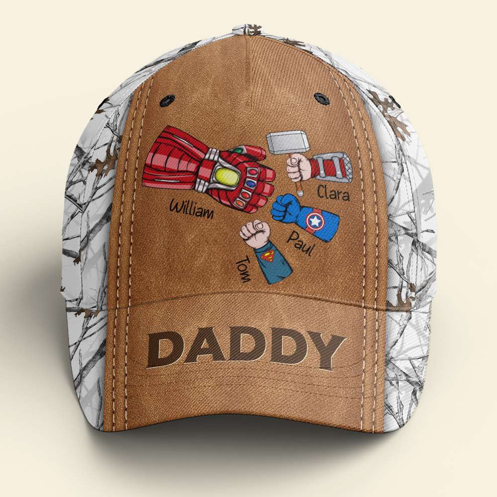 Personalized Superhero Dad Cap - Custom Name Gifts