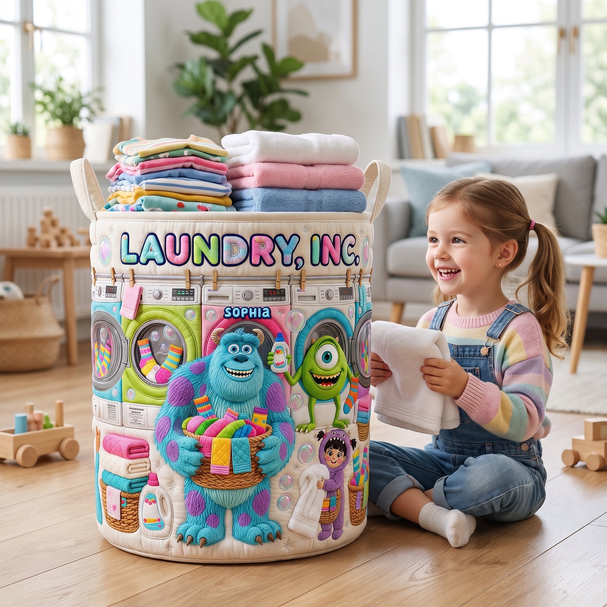 Happy Washing Company Quilted Laundry Basket - Personalized Gifts 05QHQN100726 Laundry Basket PopCulturePrints