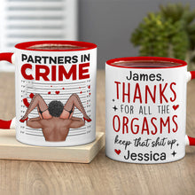 Load image into Gallery viewer, Personalized Partners in Crime Coffee Mug for Couples Coffee Mug PopCulturePrints
