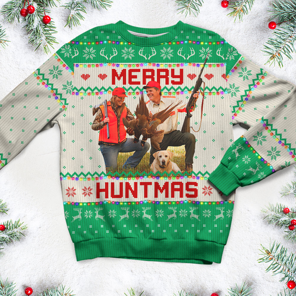 Personalized Ugly Christmas Sweater for Hunting Enthusiasts