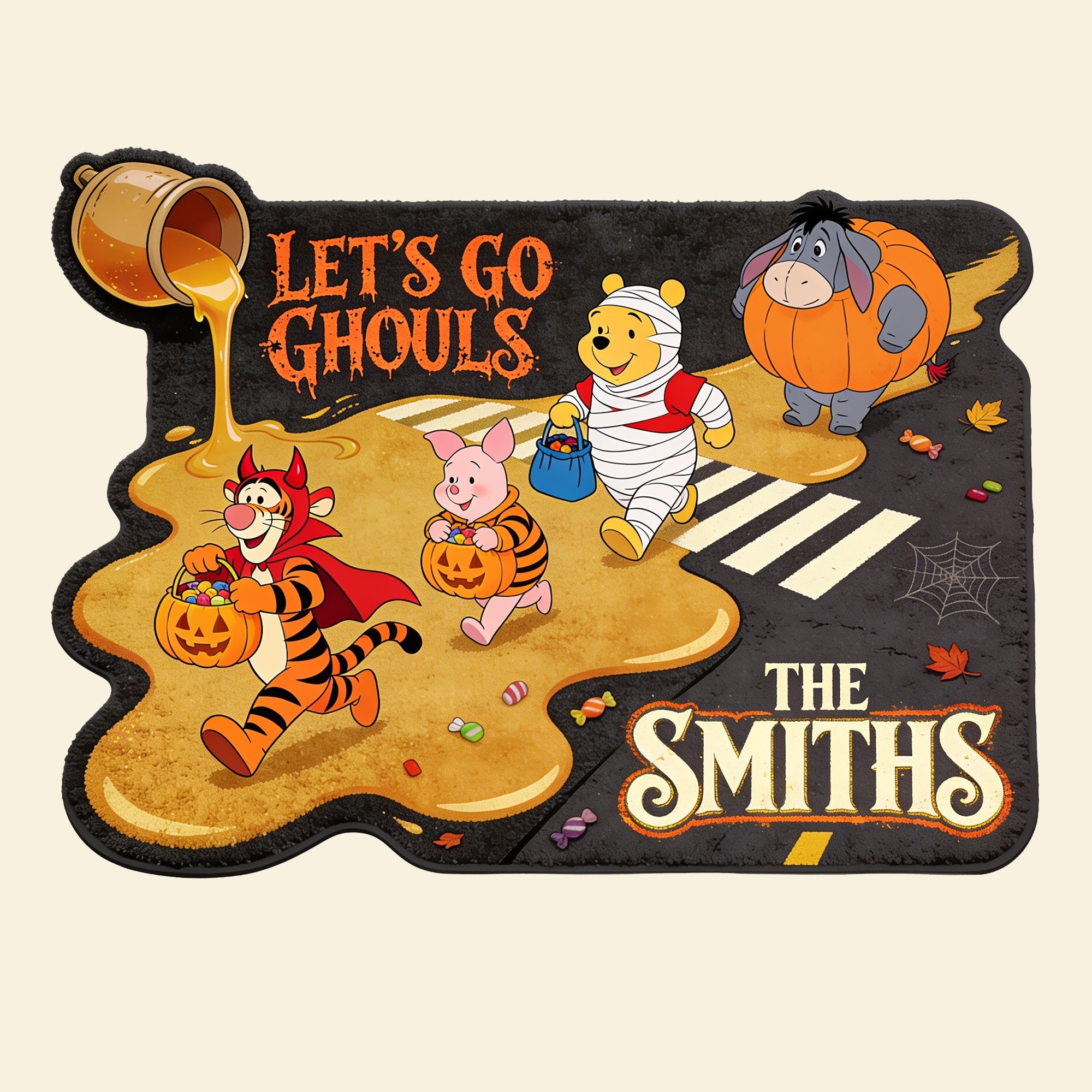 Let's Go Ghouls Custom Shaped Doormat - Personalized Gifts for Halloween Lovers Doormat PopCulturePrints