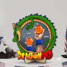 Load image into Gallery viewer, Personalized Dragon Dad Wood Sign - Custom Name Anime Gift Wood Sign PopCulturePrints
