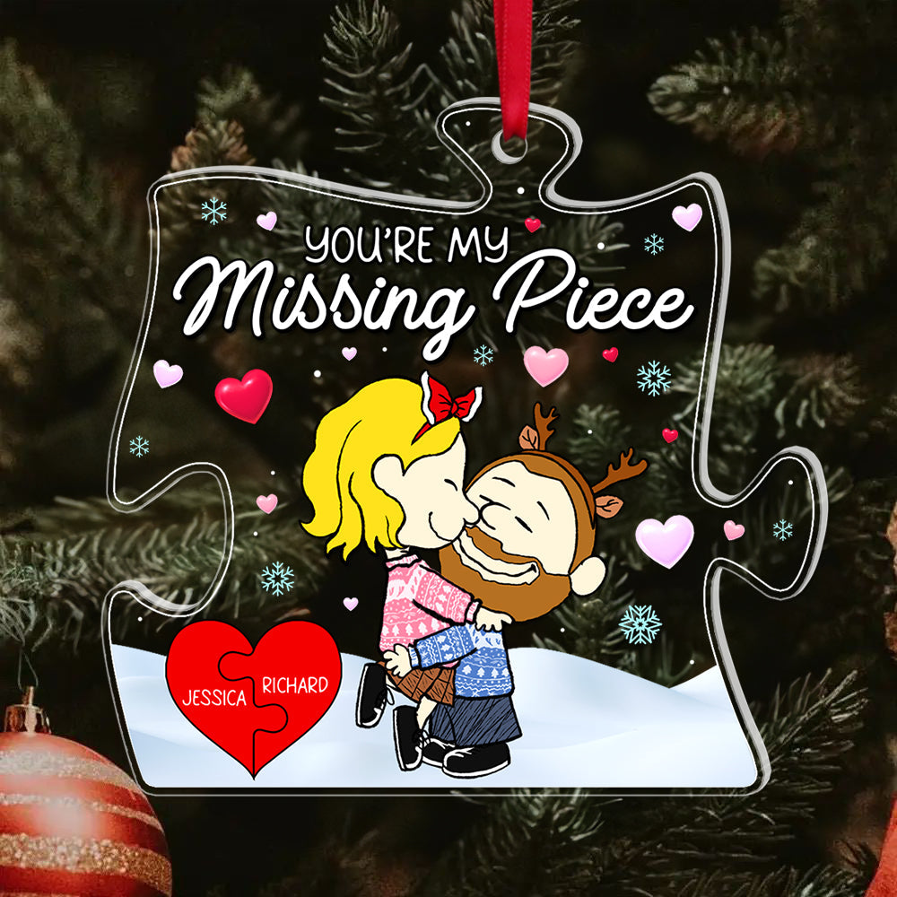 Personalized Christmas Ornament for Couples - Missing Piece Puzzle