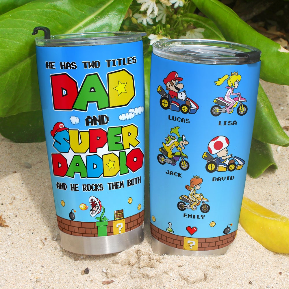 Super Dad Personalized Tumbler - Custom Names & Characters