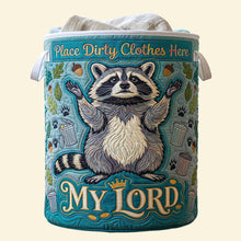 Load image into Gallery viewer, Adorable Raccoon Quilted Laundry Basket Personalized Gifts 03HUTN100726 Laundry Basket PopCulturePrints
