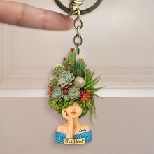 Load image into Gallery viewer, “Plant Happiness with Every Gift” - Pot Head Succulent &amp; Cactus Girl - Personalized Gift for Gardening Enthusiasts Keychains PopCulturePrints
