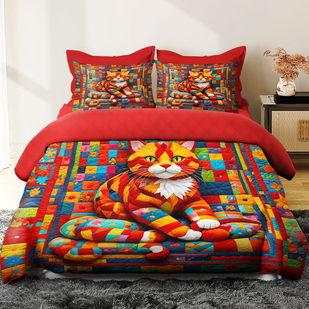 Vibrant Cat Lovers Quilt Bedding Set Blanket PopCulturePrints