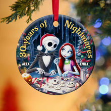 Load image into Gallery viewer, Custom Nightmare Couple Ornament - Personalized Ceramic Gift for Valentine&#39;s Day Gifts Ornament PopCulturePrints
