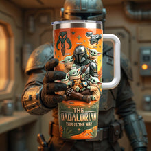 Load image into Gallery viewer, “The Dadalorian: This is the Way” - Personalized Tumbler for Warrior Dads and Kids Tumbler Cup PopCulturePrints
