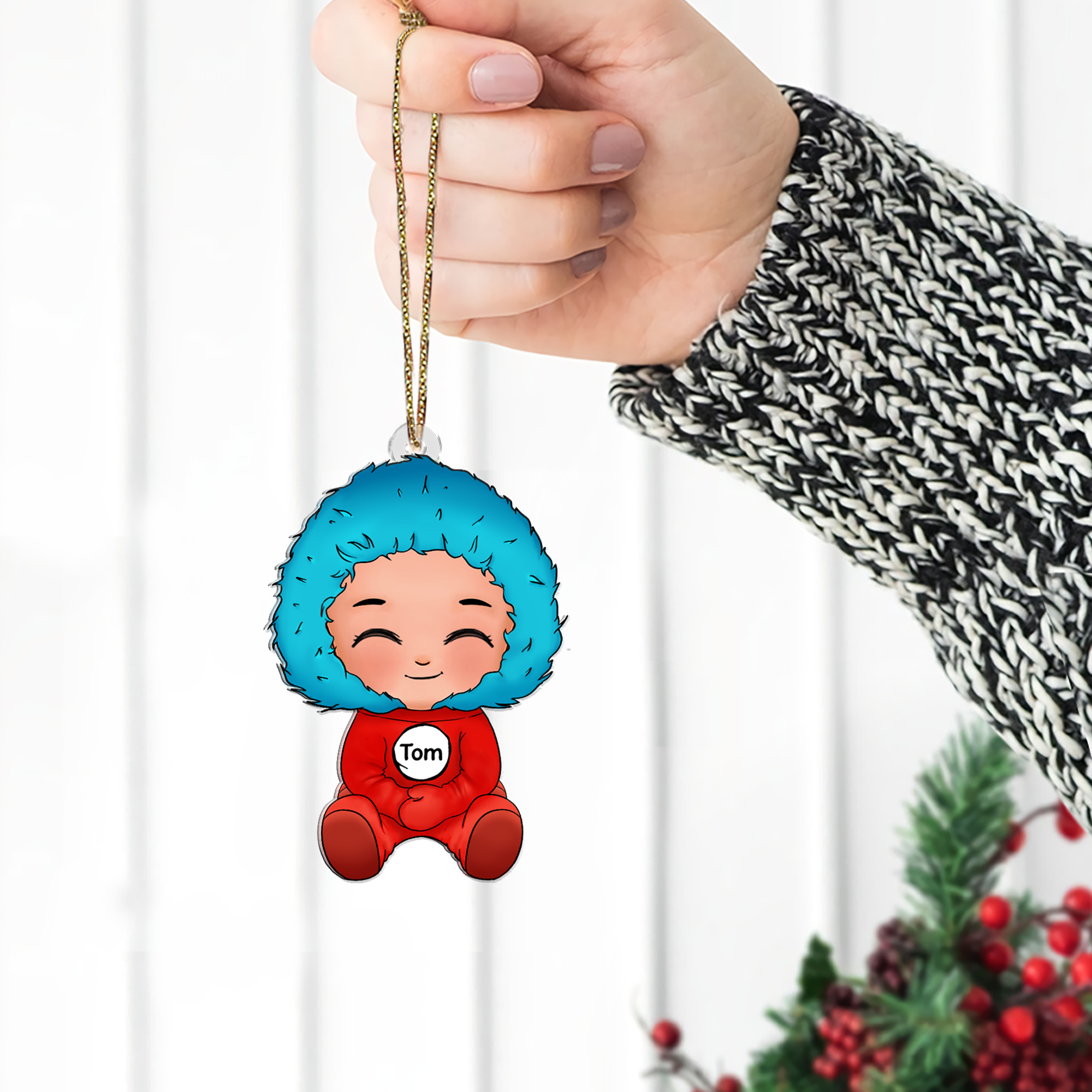 Personalized Chibi Girl Christmas Ornaments - Custom Acrylic Valentine’s Day Gifts Ornament PopCulturePrints
