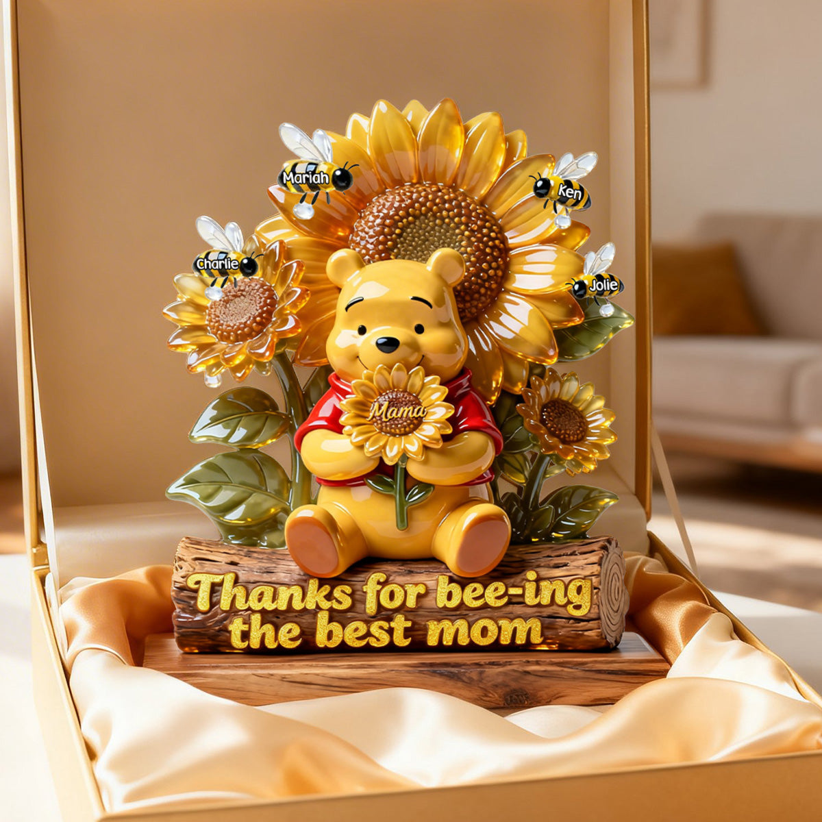 Thanks for Bee-ing the Best Mom - Personalized Acrylic Plaque Gift for Mothers, Grandmothers, and Special Women Shaped Plaques PopCulturePrints