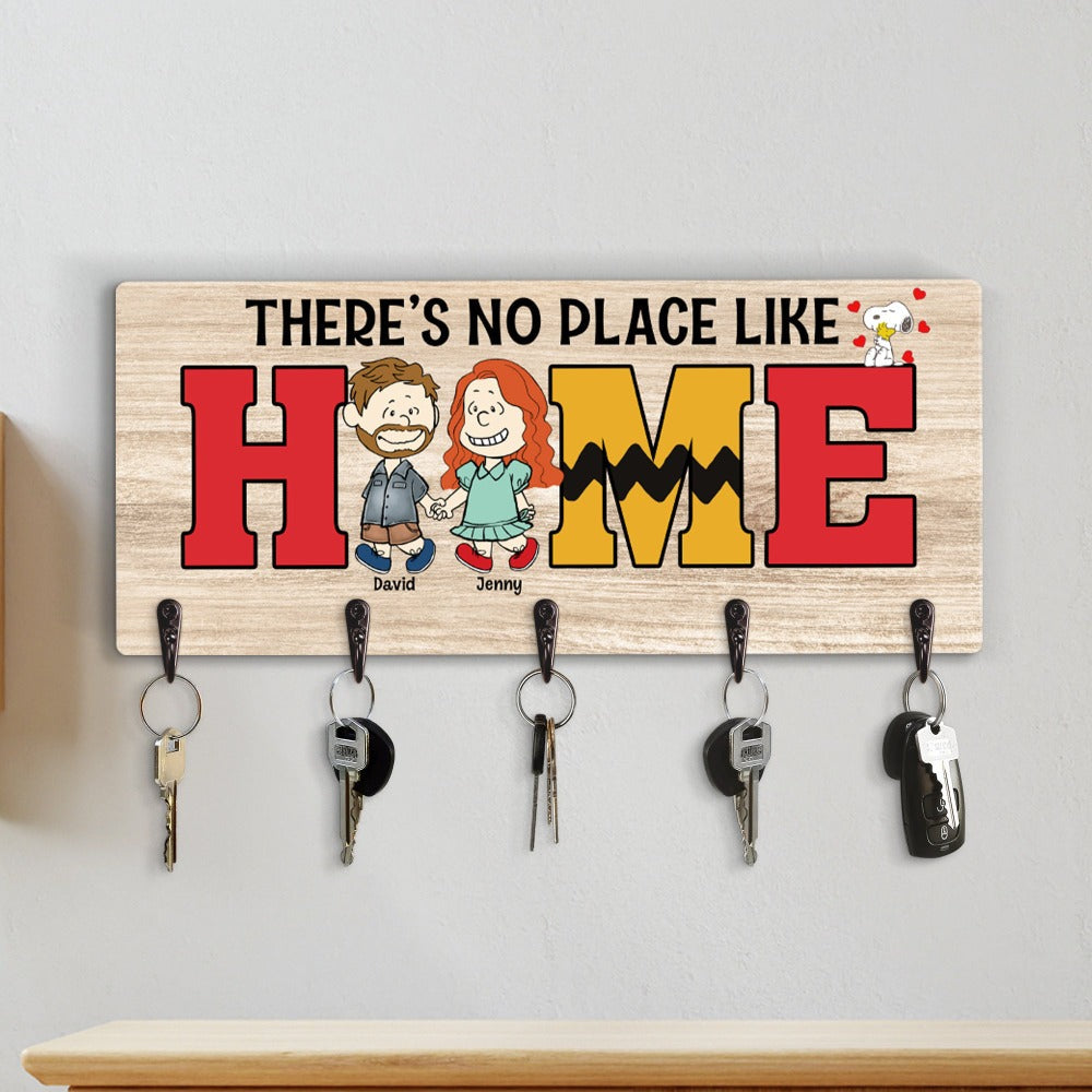 Personalized Cartoon Couple Key Hanger - There's No Place Like Home