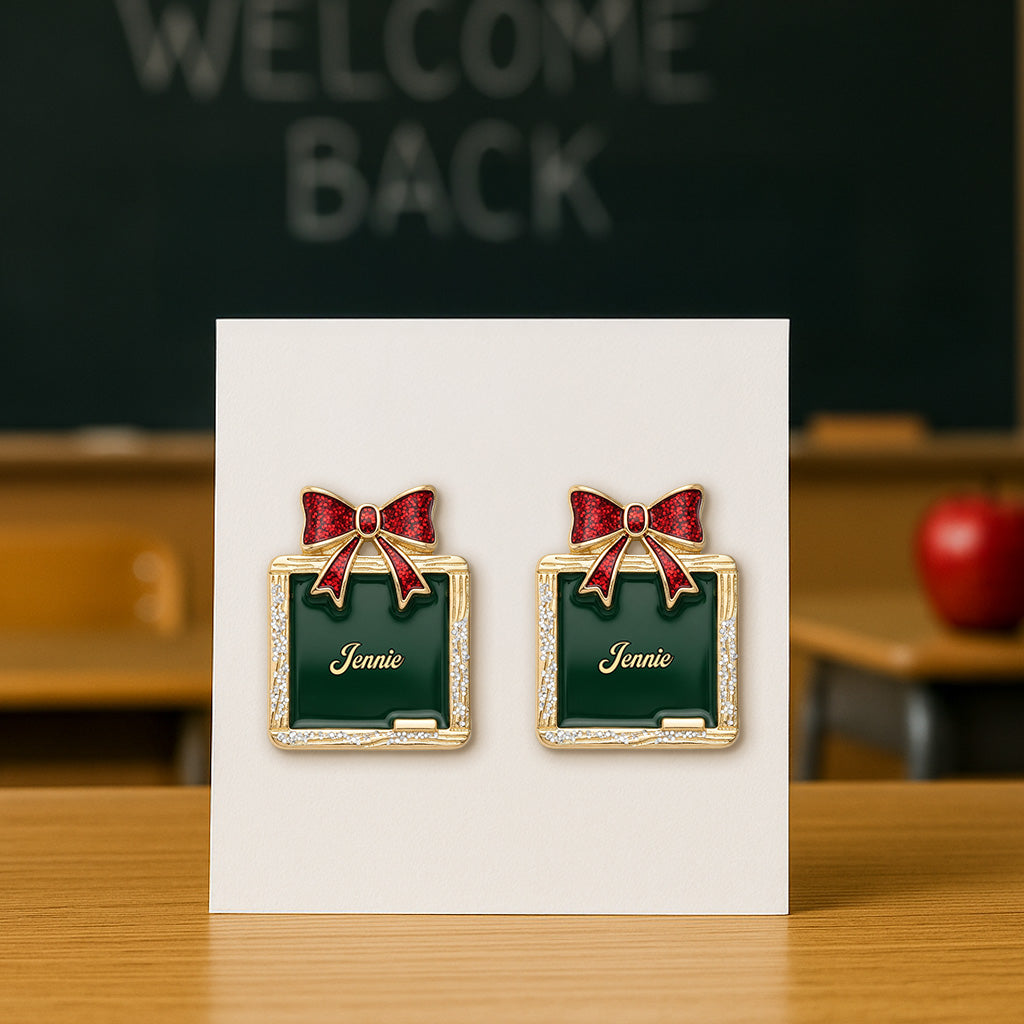 You’re the Apple of Our Eye - Teacher Stud Earrings - Personalized Gift for Teachers Earrings PopCulturePrints