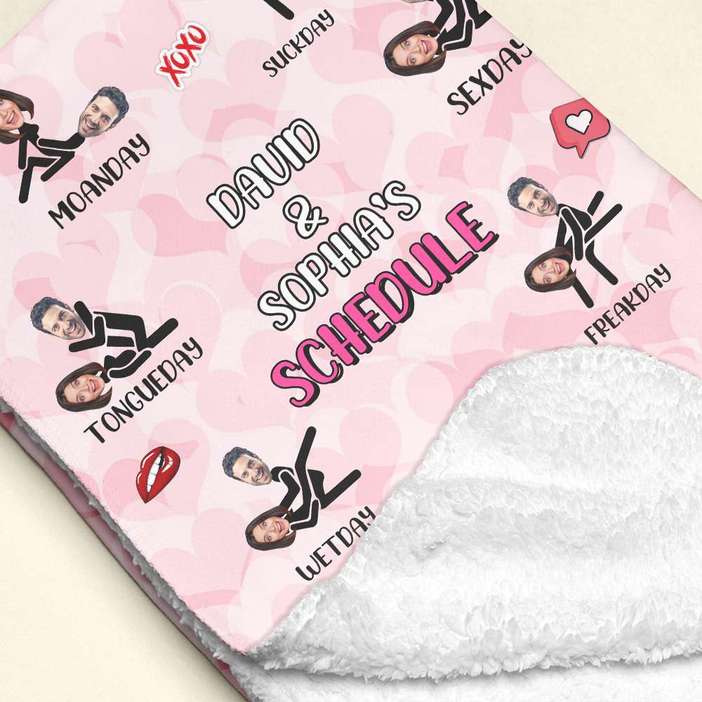 Personalized Naughty Couple Blanket - Custom Photo Gift for Couples Blanket PopCulturePrints