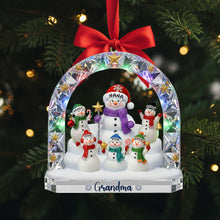 Load image into Gallery viewer, Grandma’s Snowman Family Ornament - A Cherished Personalized Christmas Gift For Grandma Ornament PopCulturePrints
