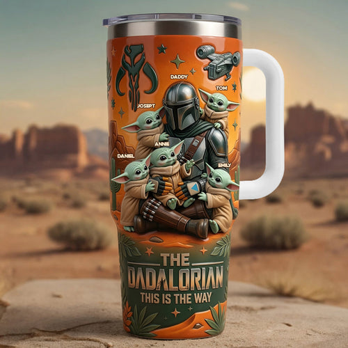 “The Dadalorian: This is the Way” - Personalized Tumbler for Warrior Dads and Kids Tumbler Cup PopCulturePrints