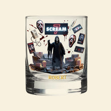 Load image into Gallery viewer, Unleash Your Fear with a Personalized Horror Movie Round Glass - Perfect Gift for Horror Lovers Glass PopCulturePrints
