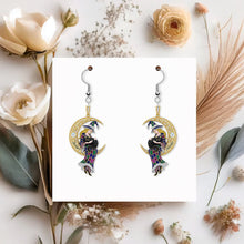 Load image into Gallery viewer, Embrace the Magic: Black Cat &amp; Witch Acrylic Earrings - Personalized Gifts for Witch Lovers Earrings PopCulturePrints

