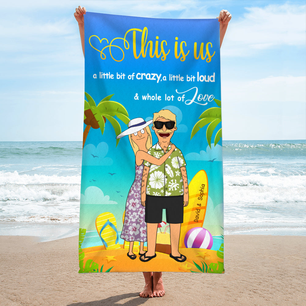 Custom Couples Beach Towel - Unique Personalized Valentine's Day Gifts | This Is Us Beach Towel PopCulturePrints