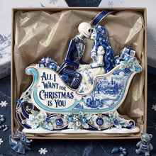 Load image into Gallery viewer, All I Want For Christmas Is You - Gothic Couple Toile de Jouy Christmas Ornament Ornament PopCulturePrints
