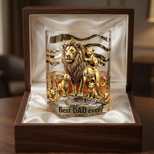 Load image into Gallery viewer, Best Dad Ever - Personalized Lion Dad And Kids Drinking Glass - Perfect Gift for Dad and Grandpa Glass PopCulturePrints
