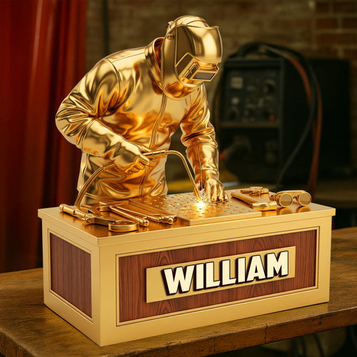 “Crafting Dreams: For the Master Welder” - Proud Skilled Welder Acrylic Plaque, Personalized Gifts for Welding Enthusiasts Shaped Plaques PopCulturePrints