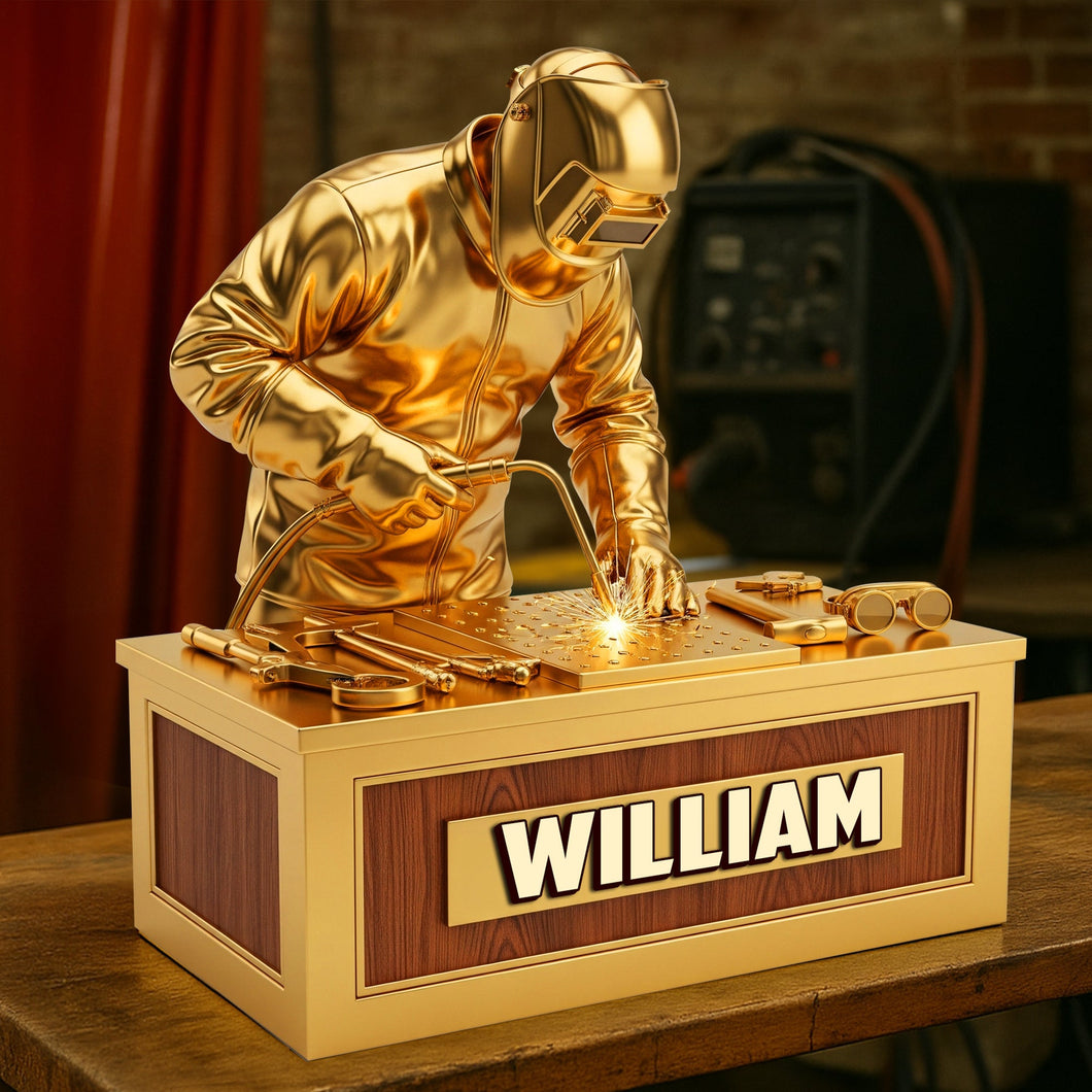 “Crafting Dreams: For the Master Welder” - Proud Skilled Welder Acrylic Plaque, Personalized Gifts for Welding Enthusiasts Shaped Plaques PopCulturePrints