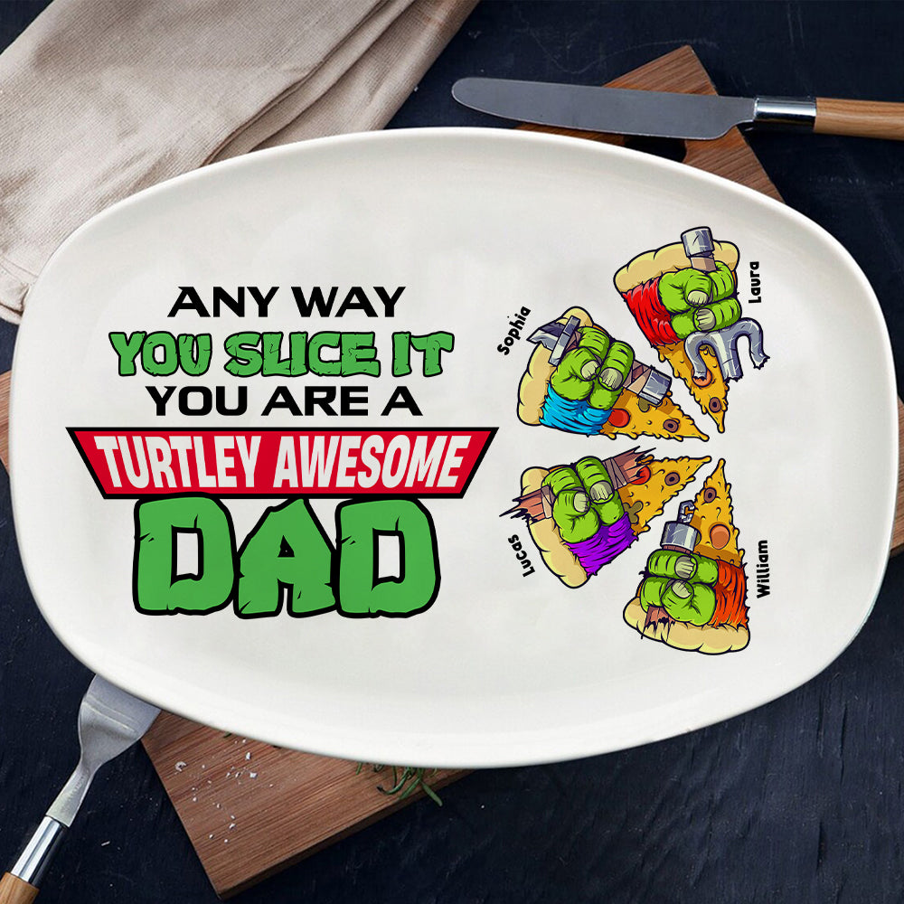 Personalized 'Turtley Awesome Dad' Plate Plates PopCulturePrints