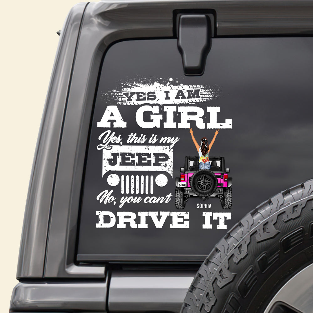 Personalized Girl's Jeep Car Window Decal