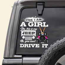 Load image into Gallery viewer, Personalized Girl&#39;s Jeep Car Window Decal
