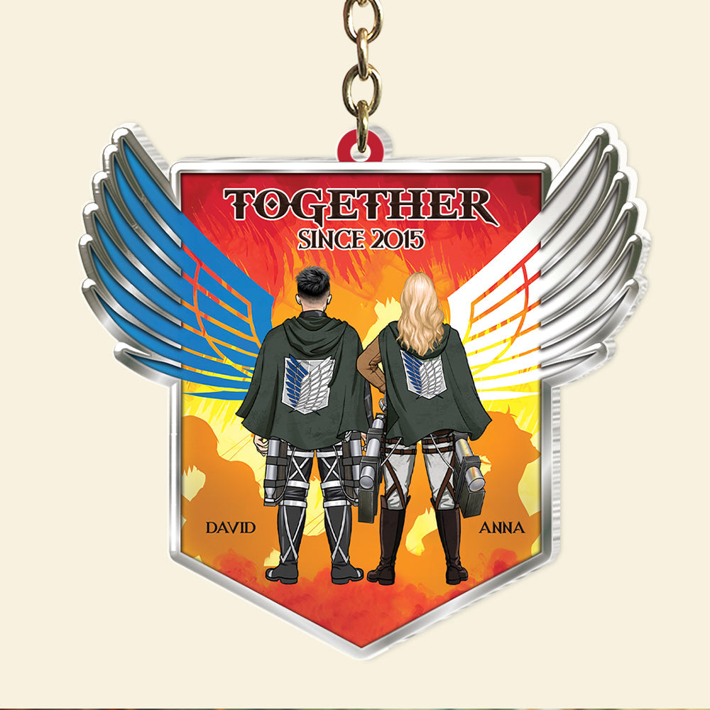 Personalized Couple Keychain - Together Since 2015 Keychains PopCulturePrints