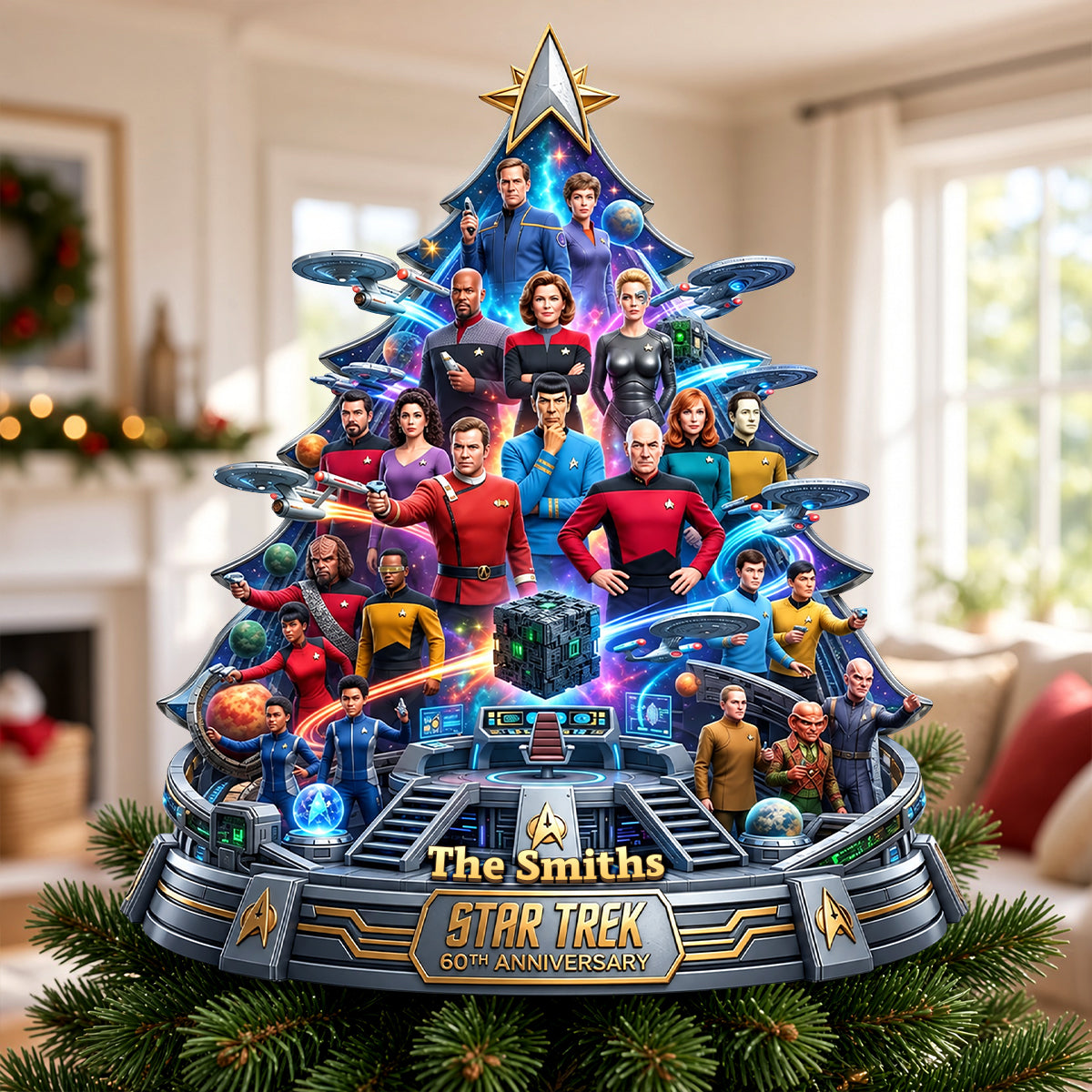 Sci-Fi Space Acrylic Christmas Tree Topper - Personalized 60th Anniversary Gifts 01OHDH090926 Ornament PopCulturePrints