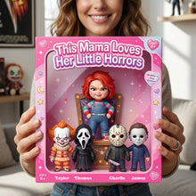 Load image into Gallery viewer, This Mama Loves Her Little Horrors - Personalized Horror Mom And Kids Acrylic Plaque Shaped Plaques PopCulturePrints
