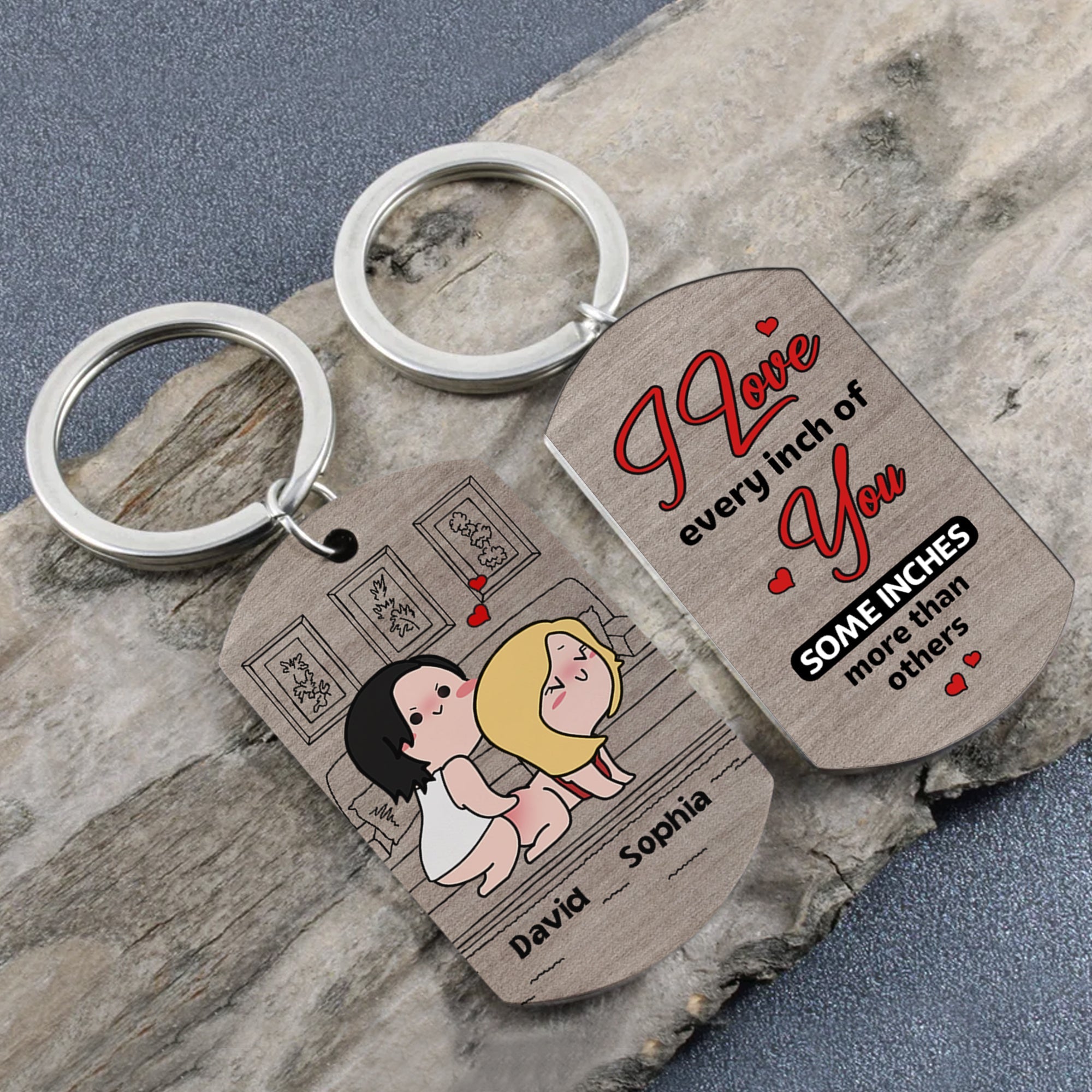 Personalized Naughty Couple Keychain - Custom Couple Gift Keychains PopCulturePrints
