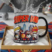 Load image into Gallery viewer, “Super Dad – A Hero in Every Sip!” - Funny Hero Sperm Magic Coffee Mug - Personalized Gifts for Dad Coffee Mug PopCulturePrints
