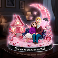 Load image into Gallery viewer, I Love You to the Moon and Back - Romantic Couple Acrylic Light Box - Personalized Gifts for Couples Light Box PopCulturePrints
