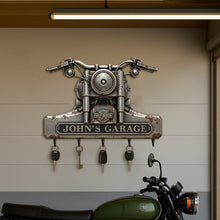 Load image into Gallery viewer, &quot;Rev Up Your Passion!&quot; - Personalized Motorcycles Garage Key Hanger - Gift for Motor Lovers Wood Sign PopCulturePrints
