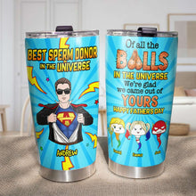 Load image into Gallery viewer, Funny Personalized Super Dad Tumbler - Father&#39;s Day Gift Tumbler Cup PopCulturePrints
