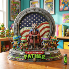 Load image into Gallery viewer, "Turtley Awesome Father – A Unique Tribute to Dads" - Personalized Acrylic Plaque - Gift for Dad, Grandpa &amp; More Shaped Plaques PopCulturePrints
